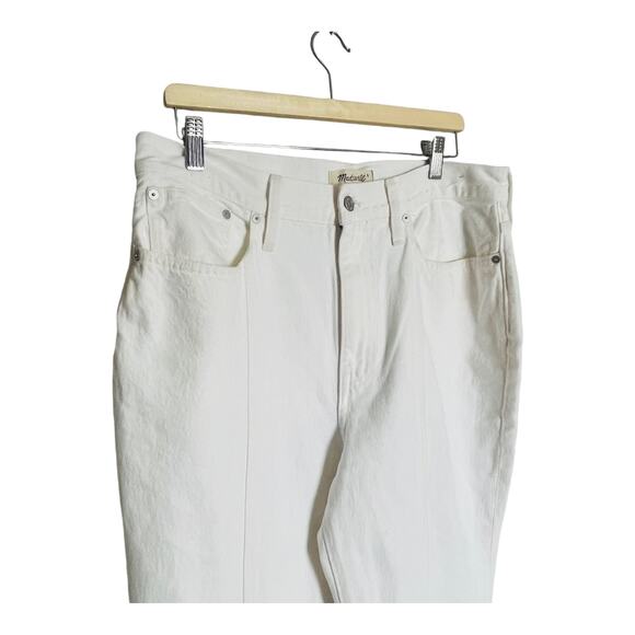 NWT Madewell Baggy Flare Split Hem Jeans Tile White Denim Size 31 - Picture 5 of 8